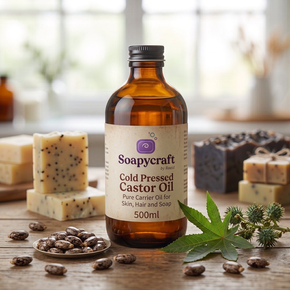 Cold Pressed Castor Oil - Pure Carrier Oil for Skin, Hair and Soap - buy online at Soapycraft