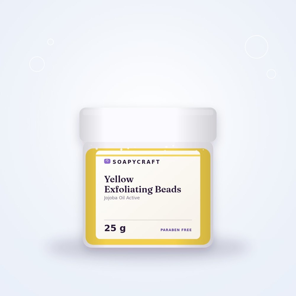 Yellow Exfoliating Beads - Jojoba Oil Active - buy online at Soapycraft