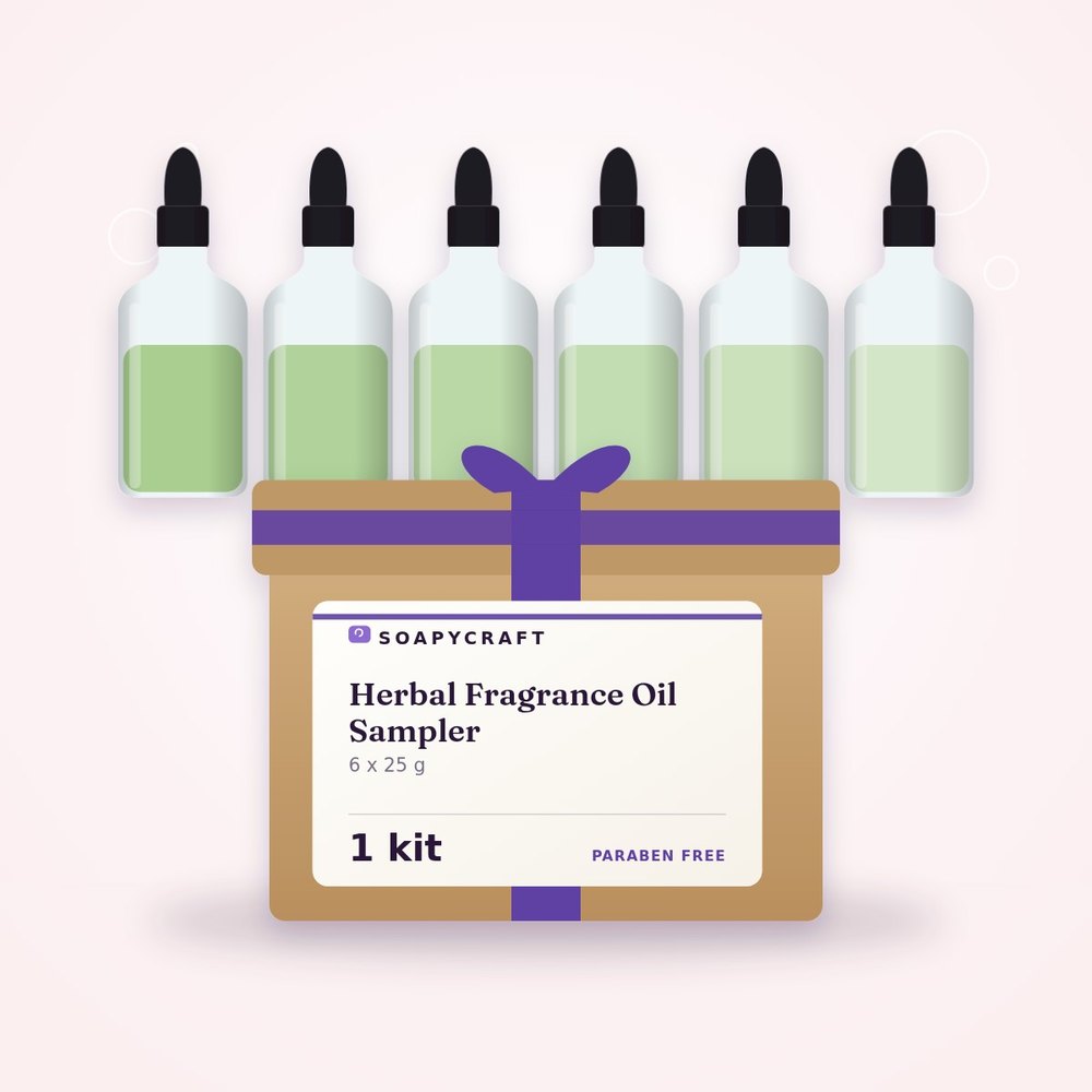 Herbal Fragrance Oil Sampler - 6 x 25 g - buy online at Soapycraft