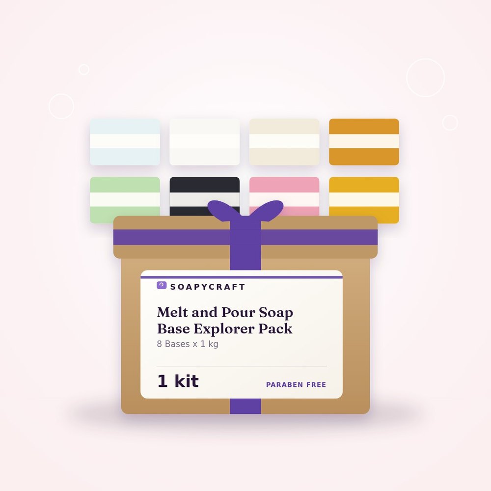 Melt and Pour Soap Base Explorer Pack - 8 Bases x 1 kg - buy online at Soapycraft