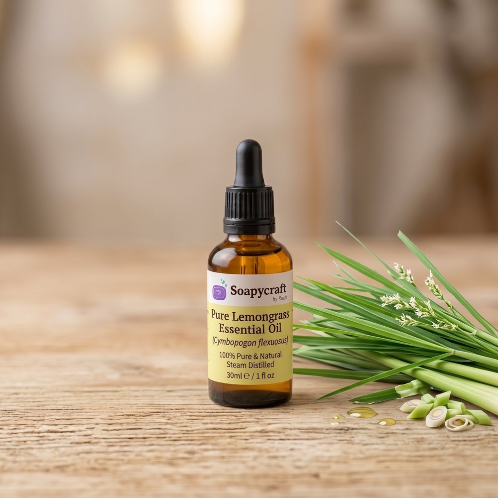 Pure Lemongrass Essential Oil (Cymbopogon flexuosus) - Steam distilled - buy online at Soapycraft
