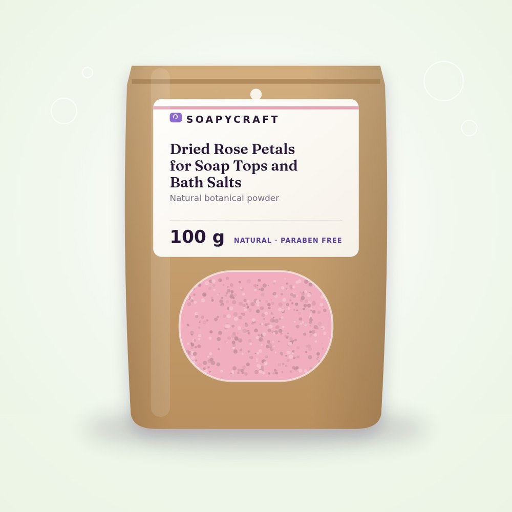 Dried Rose Petals for Soap Tops and Bath Salts - buy online at Soapycraft