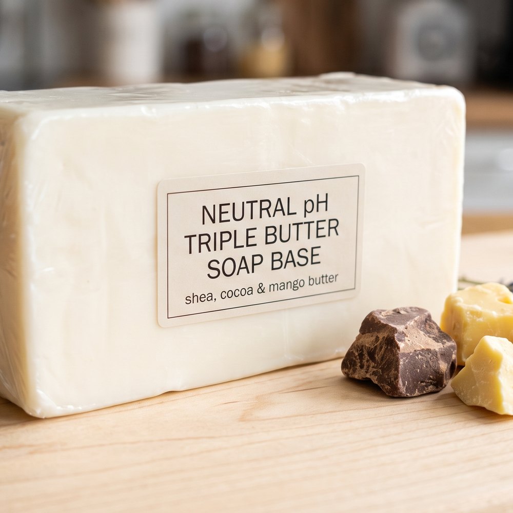 Neutral pH Triple Butter Soap Base - Shea, Cocoa and Mango - buy online at Soapycraft