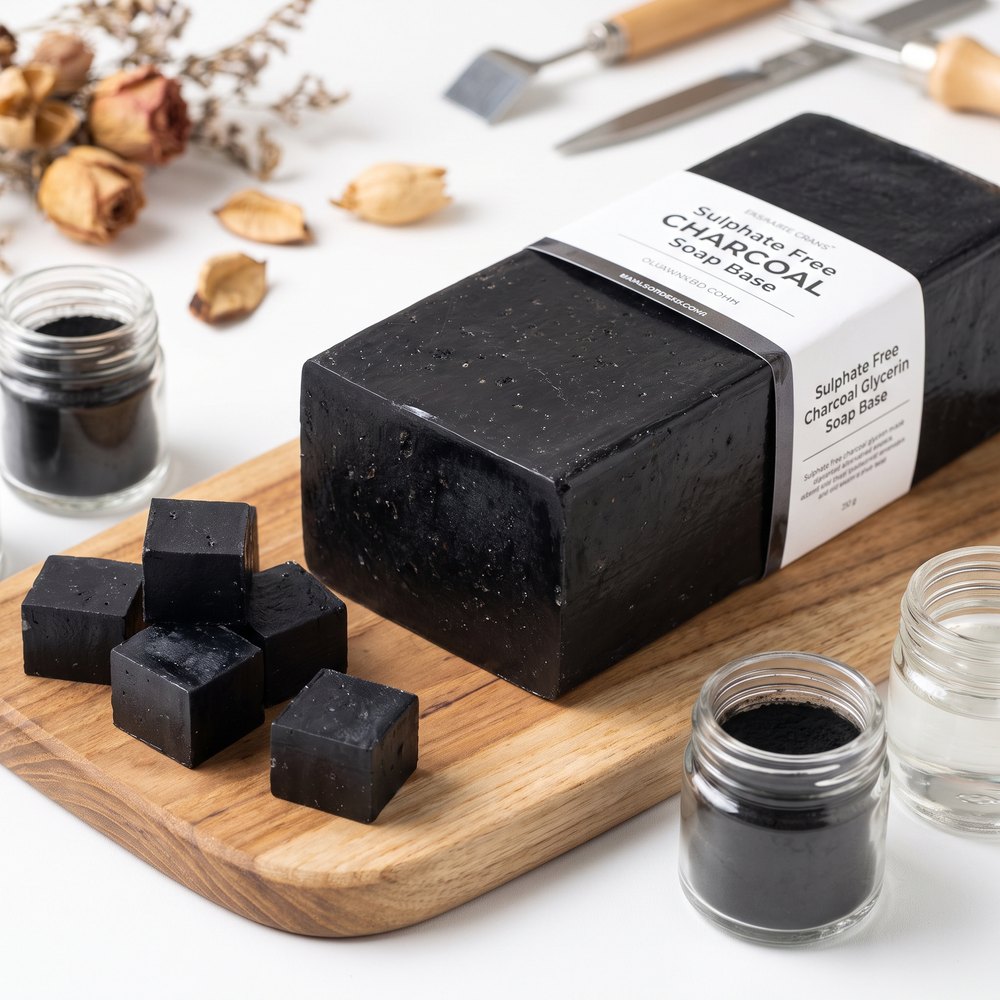 Sulphate Free Charcoal Glycerin Soap Base for Oily Skin - buy online at Soapycraft