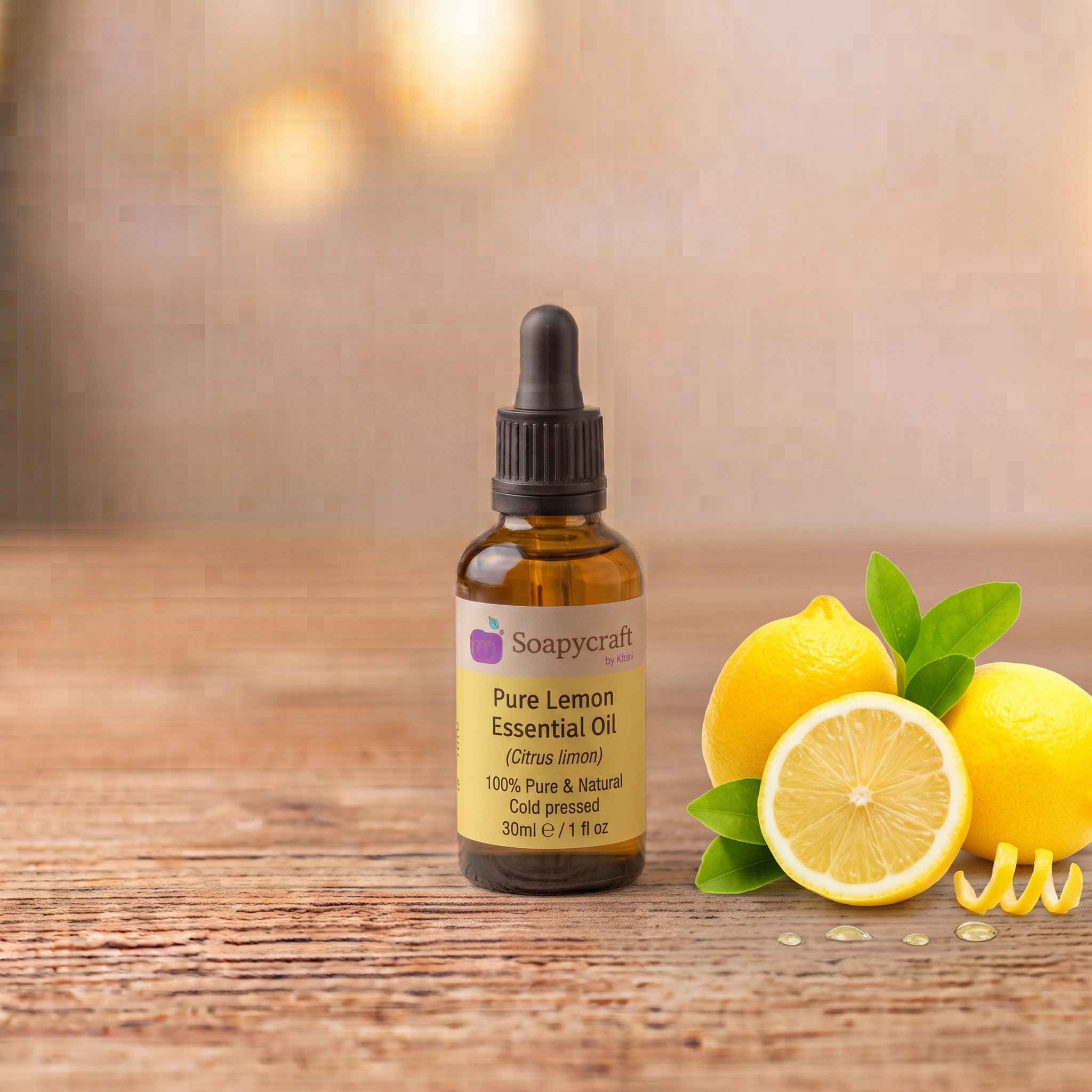Pure Lemon Essential Oil (Citrus limon) - Cold pressed - buy online at Soapycraft